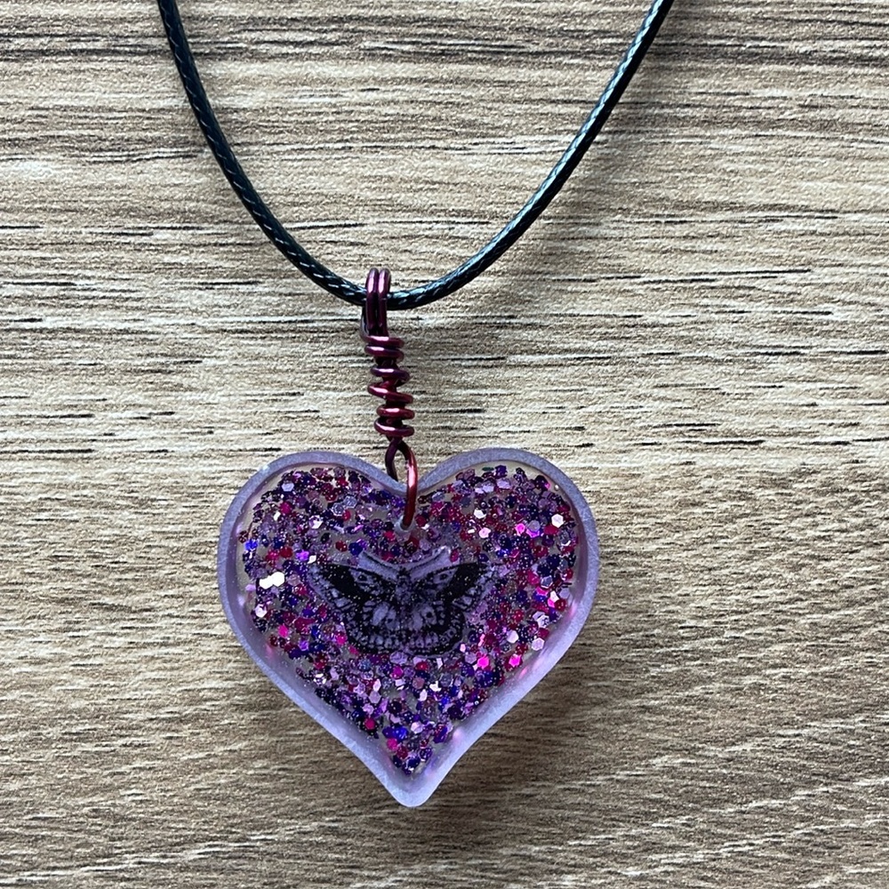 Handmade Resin Necklace Pendant Harry Styles Inspired Butterfly Tattoo NEW